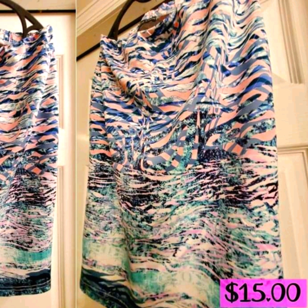 FASHION TO FIGURE ABSTRACT PASTELS PENCIL SKIRT